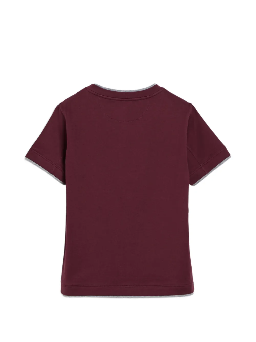 Brunello Cucinelli Kids Katoenen jersey T-shirt met imitatielaag Rood