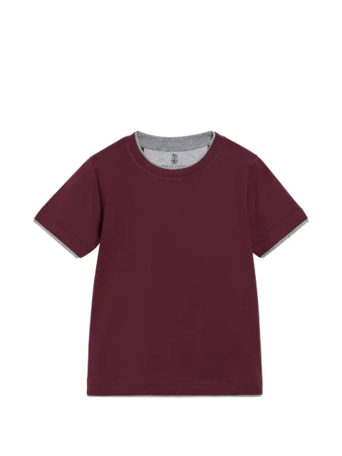 Brunello Cucinelli Kids cotton jersey T-shirt with faux-layering