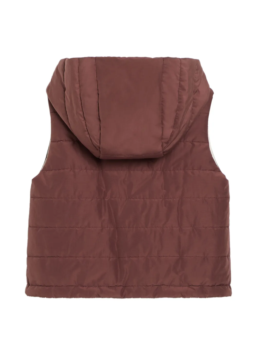 Brunello Cucinelli Kids Katoenen taffeta top met capuchon Thermore voering en Monili-verfraaiing Rood