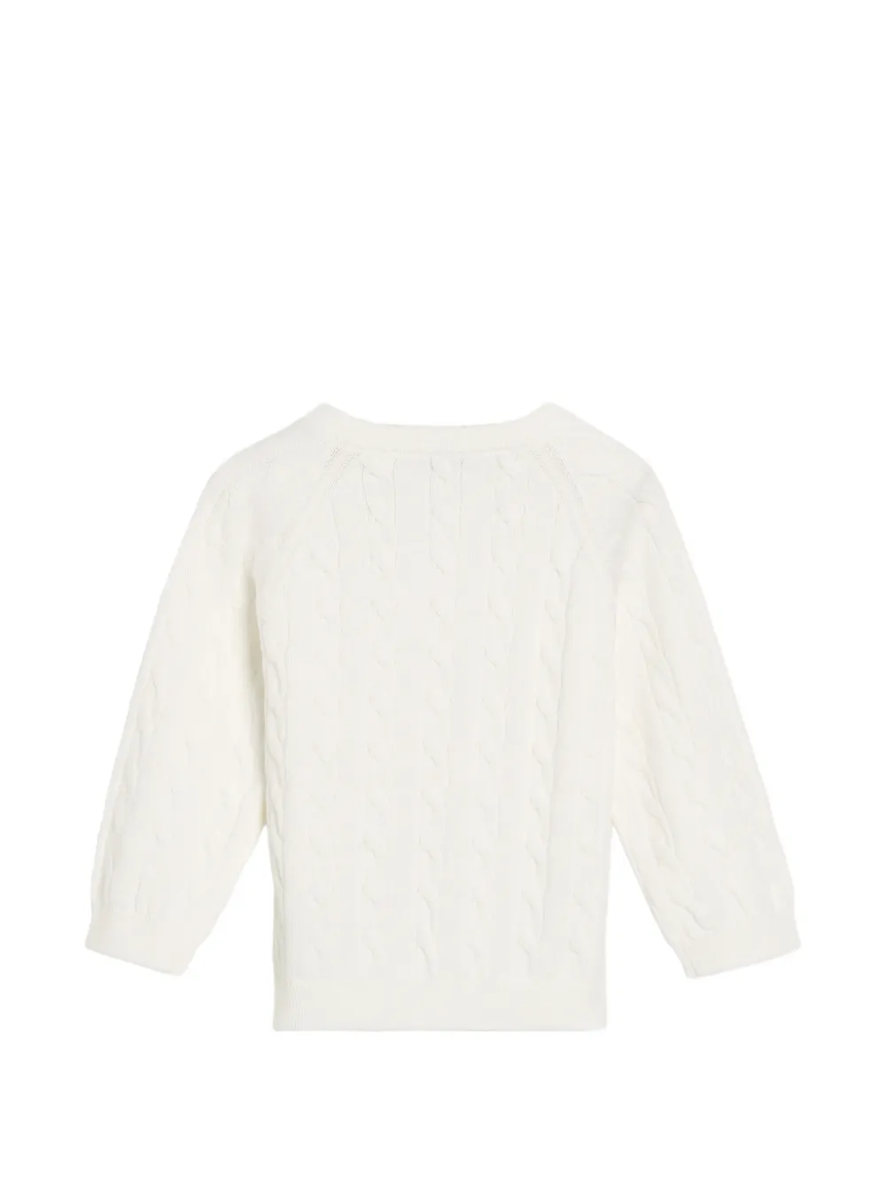 Brunello Cucinelli Kids Kabelgebreide Bernie trui Beige