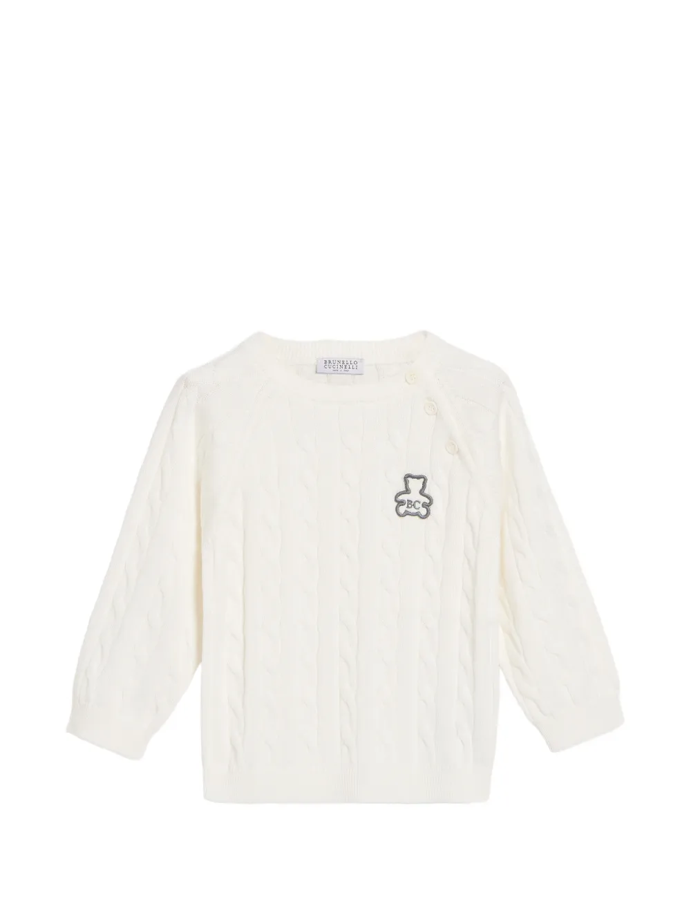 Brunello Cucinelli Kids cable-knit Bernie sweater - Toni neutri