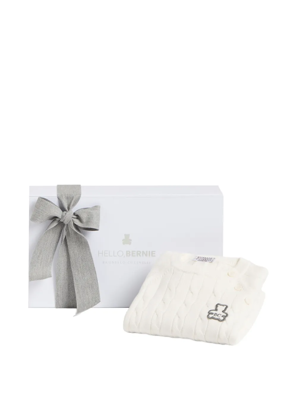Brunello Cucinelli Kids Kabelgebreide Bernie trui Beige