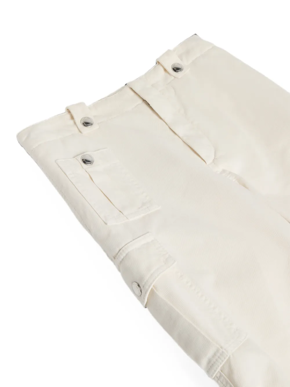 Brunello Cucinelli Kids Katoenen gabardine cargo broek met geverfd effect Beige