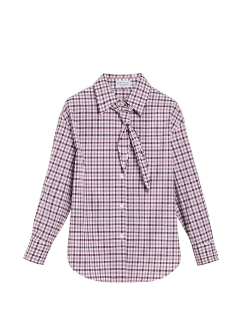 Brunello Cucinelli Kids cotton checked poplin shirt with necktie