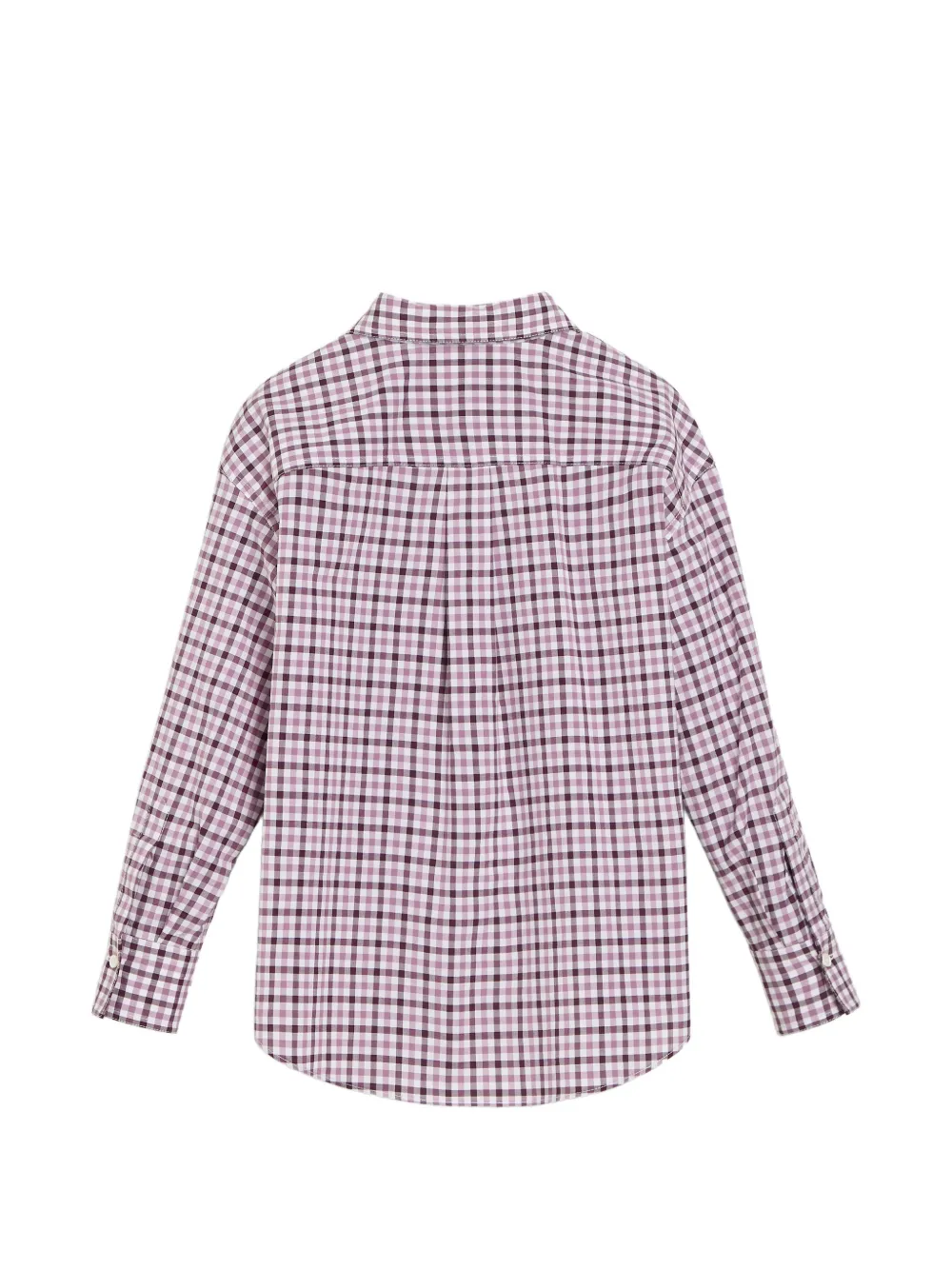Brunello Cucinelli Kids Geruit popeline katoenen shirt met strik Roze