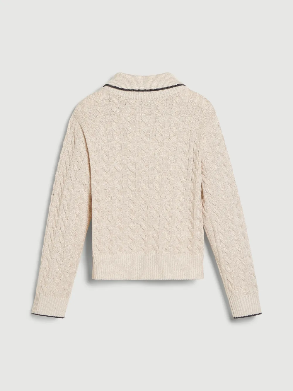 Brunello Cucinelli Kids Sparkling cable-knit layered-effect sweater Beige