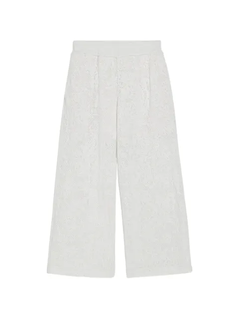 Brunello Cucinelli Kids lace flowers jersey in sparkling virgin wool and cashmere track trousers
