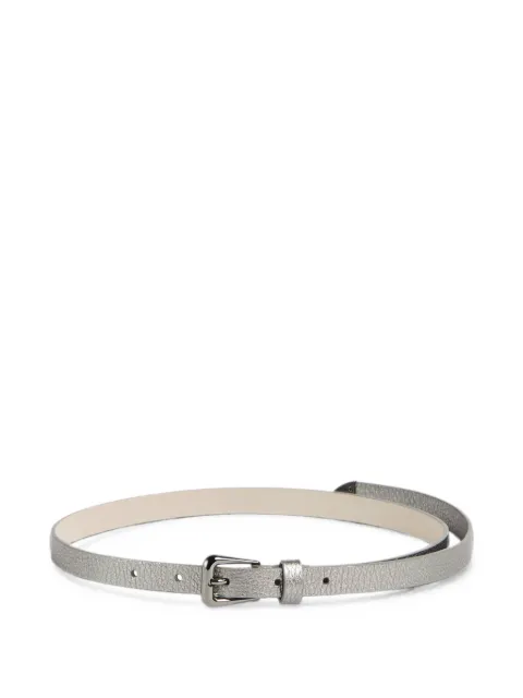 Brunello Cucinelli Kids lamé grained calfskin belt