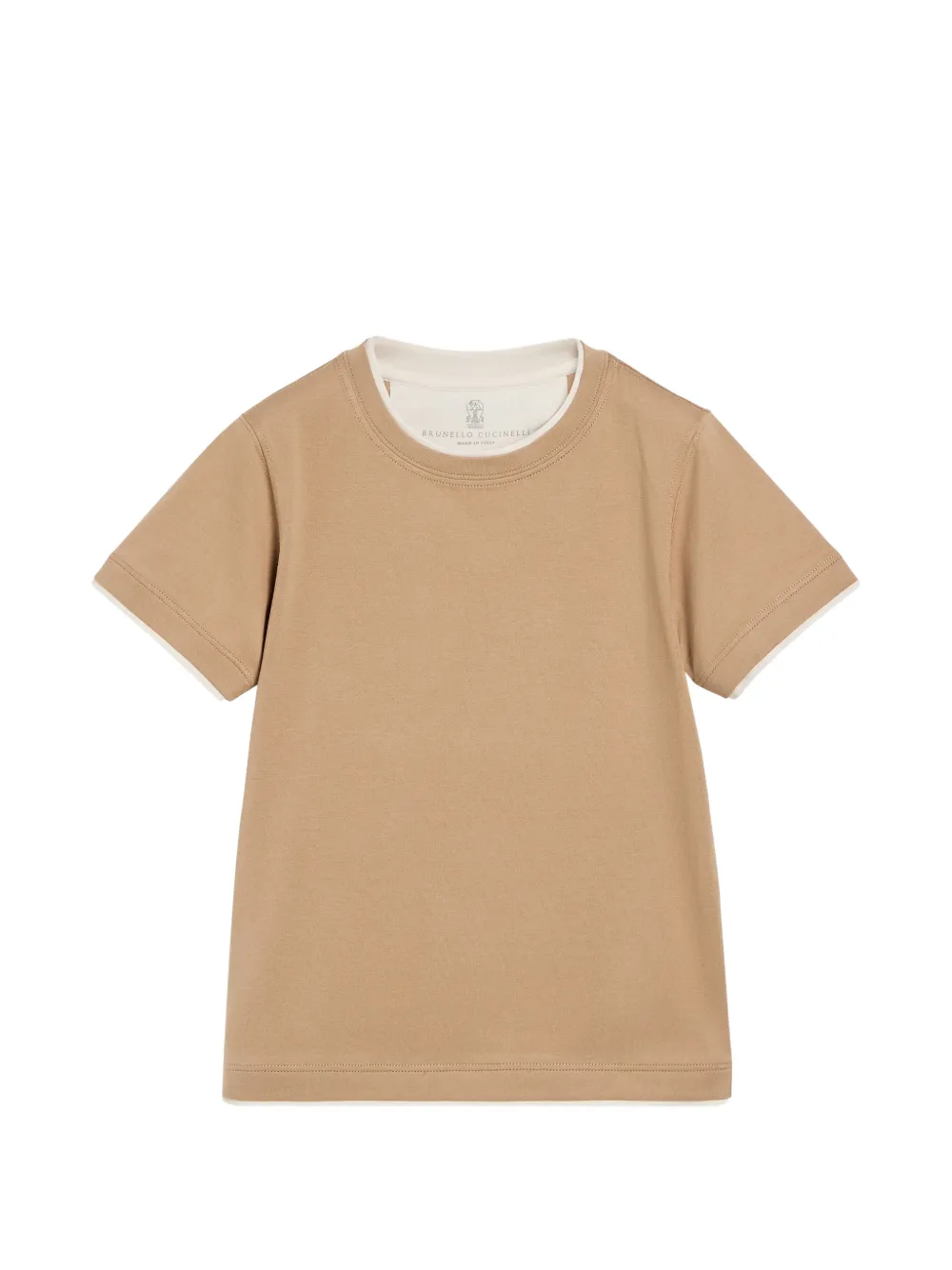 Brunello Cucinelli Kids T-Shirt mit Faux-Layering-Effekt - Nude