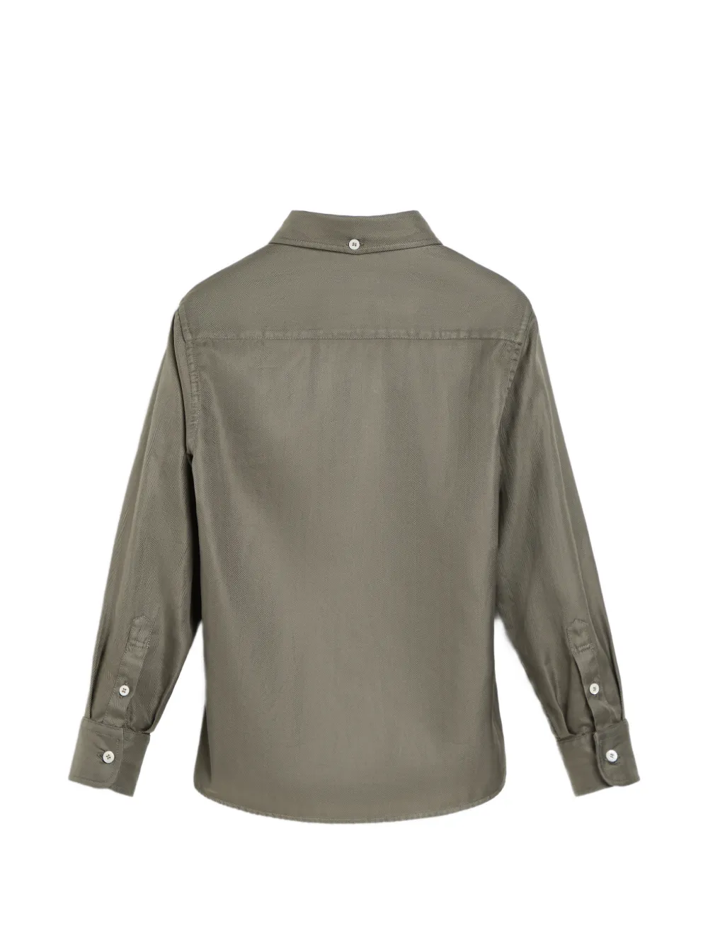 Brunello Cucinelli Kids Katoenen shirt chevron-streep en button-down kraag Groen