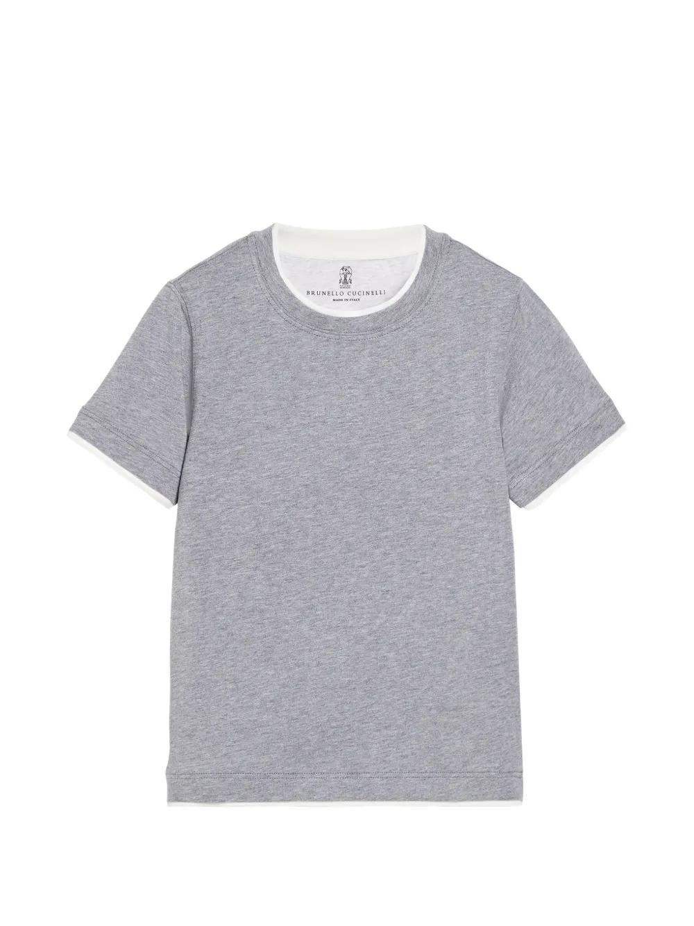 Brunello Cucinelli Kids T-Shirt mit Faux-Layering-Effekt - Grau