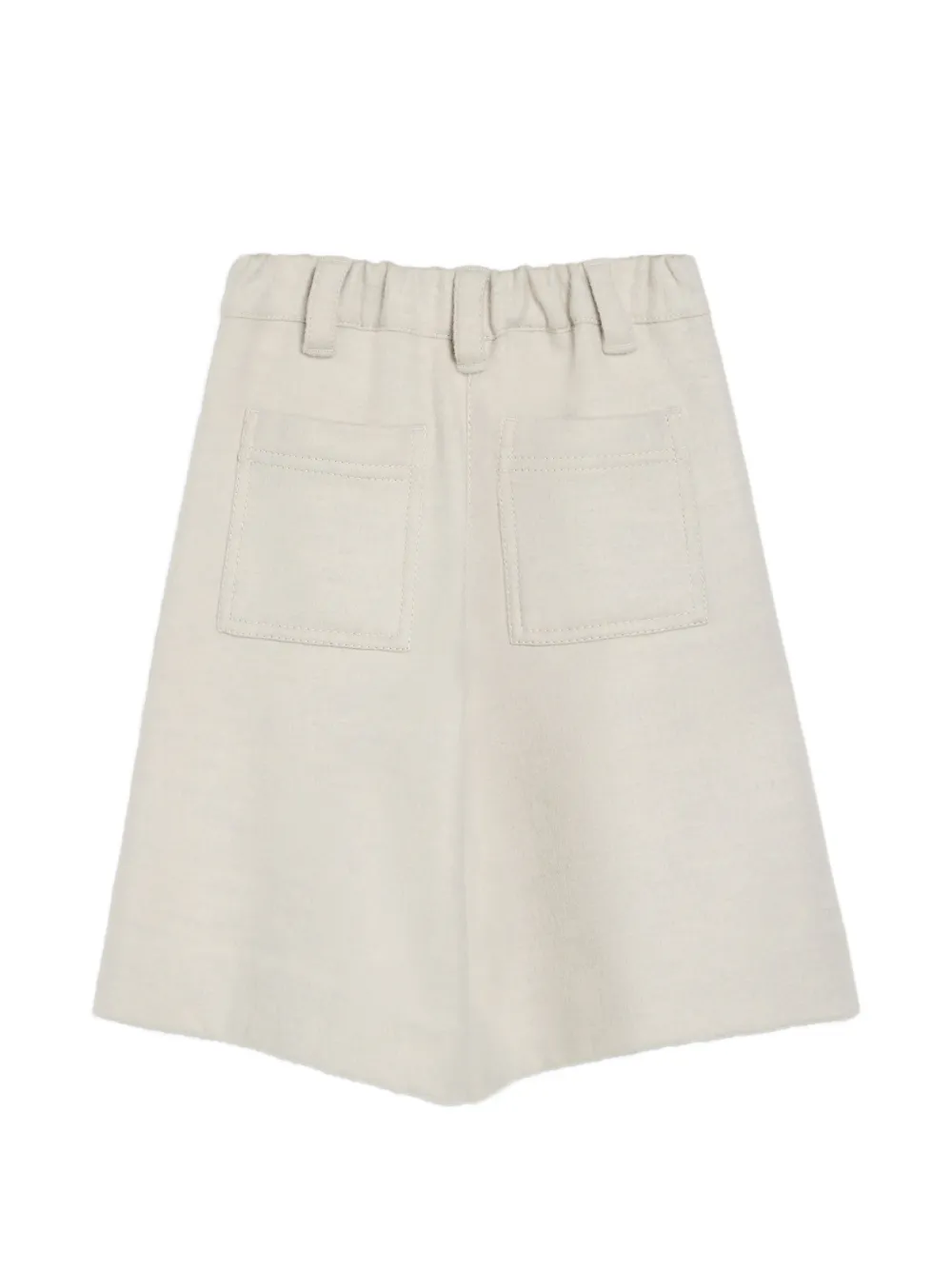 Brunello Cucinelli Kids Bermuda shorts van scheerwol met Monili-verfraaiing Beige