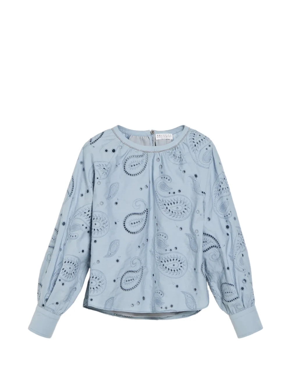 Brunello Cucinelli Kids Top con monile - Blu
