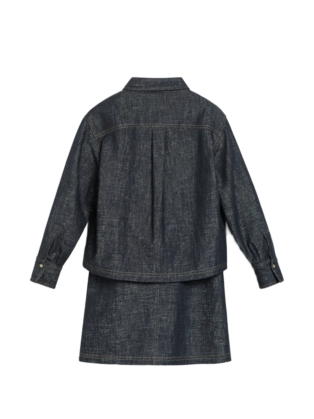 Brunello Cucinelli Kids Denim tuinbroekset met Monili-verfraaiing Blauw