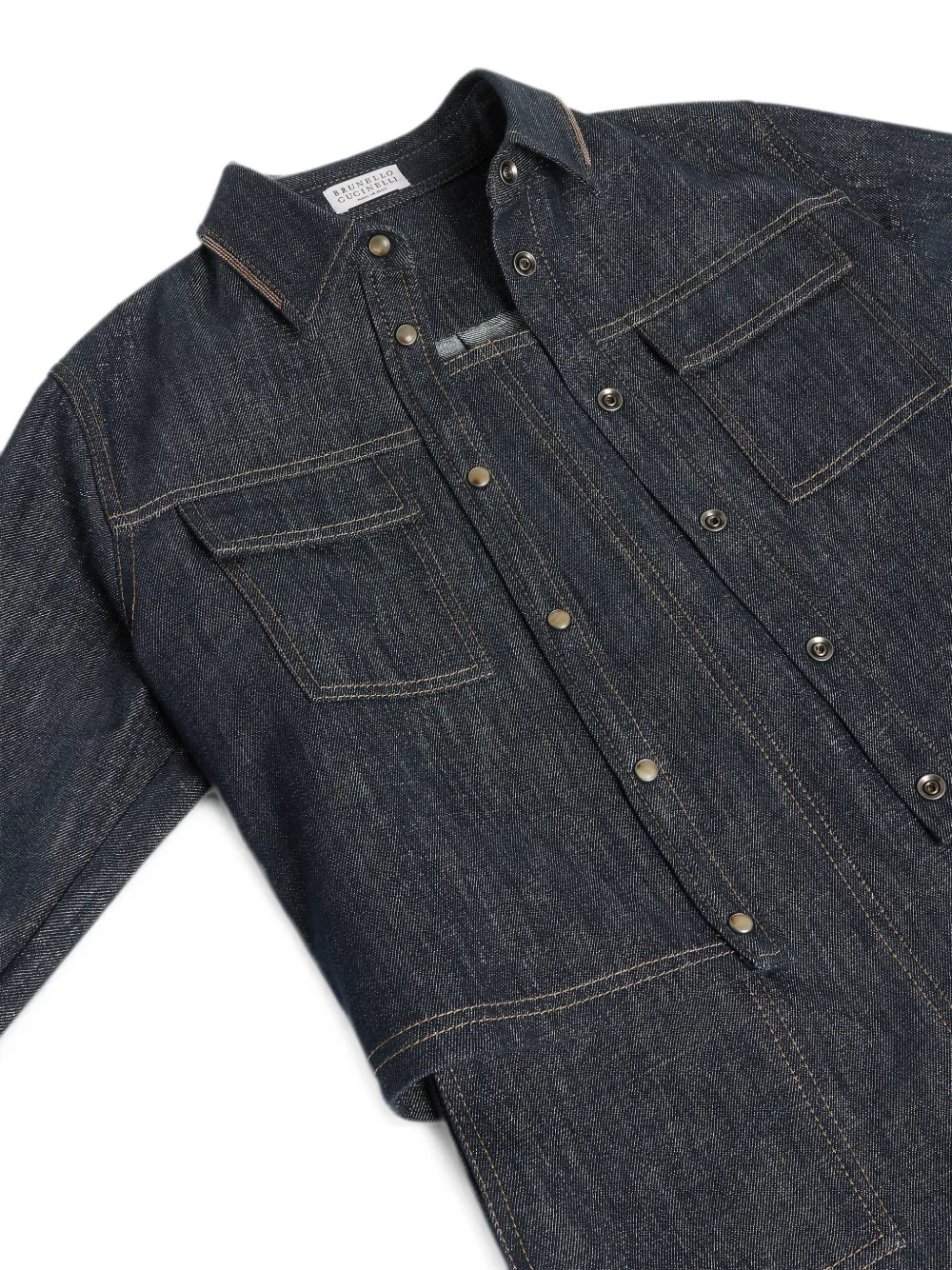 Brunello Cucinelli Kids Denim tuinbroekset met Monili-verfraaiing Blauw
