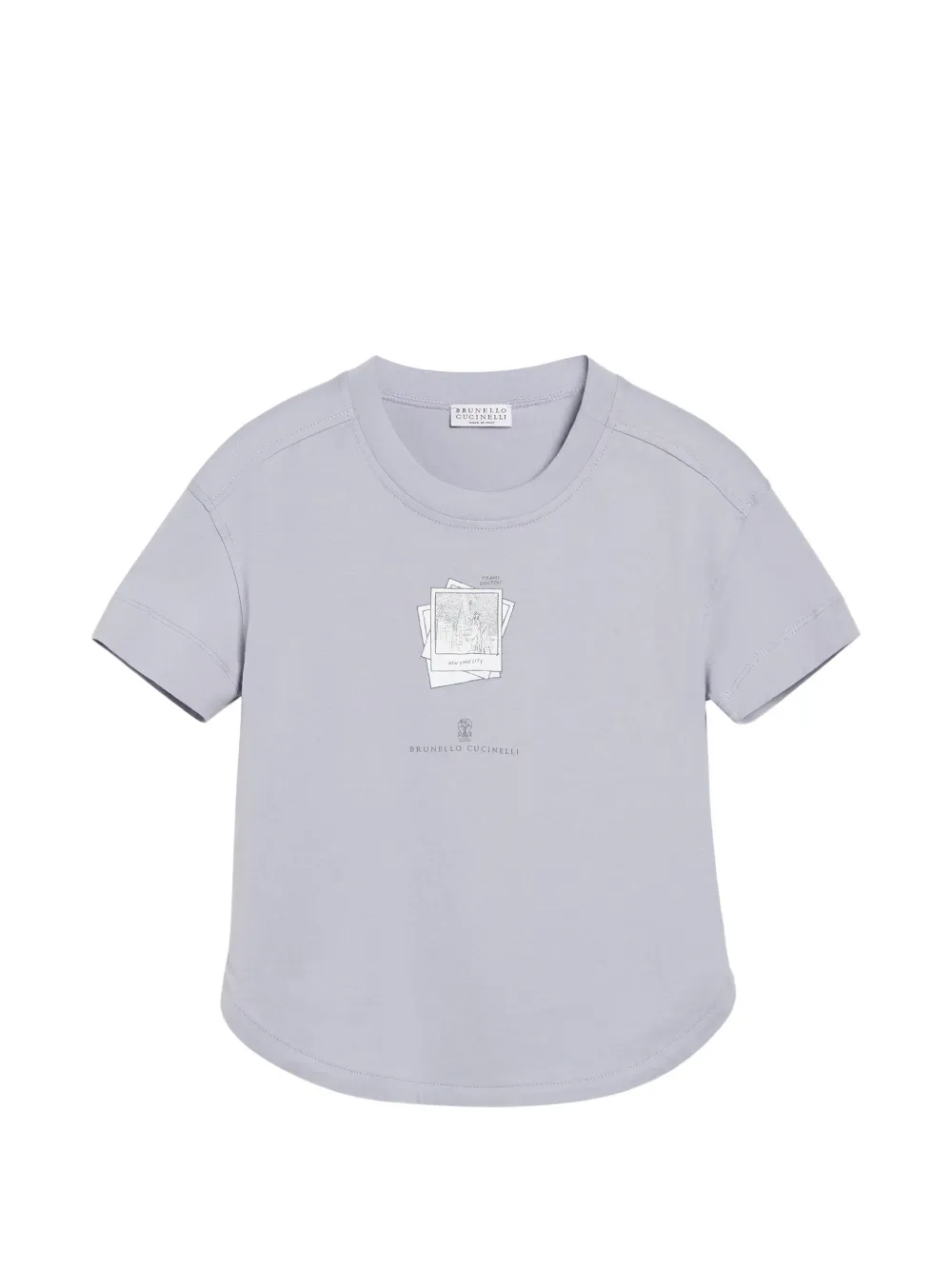 Brunello Cucinelli Kids T-Shirt mit Print - Violett