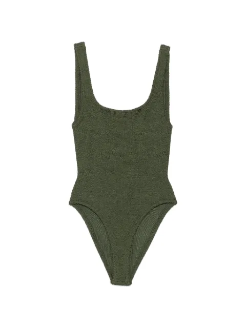Hunza G crinkle-effect square-neck swimsuit