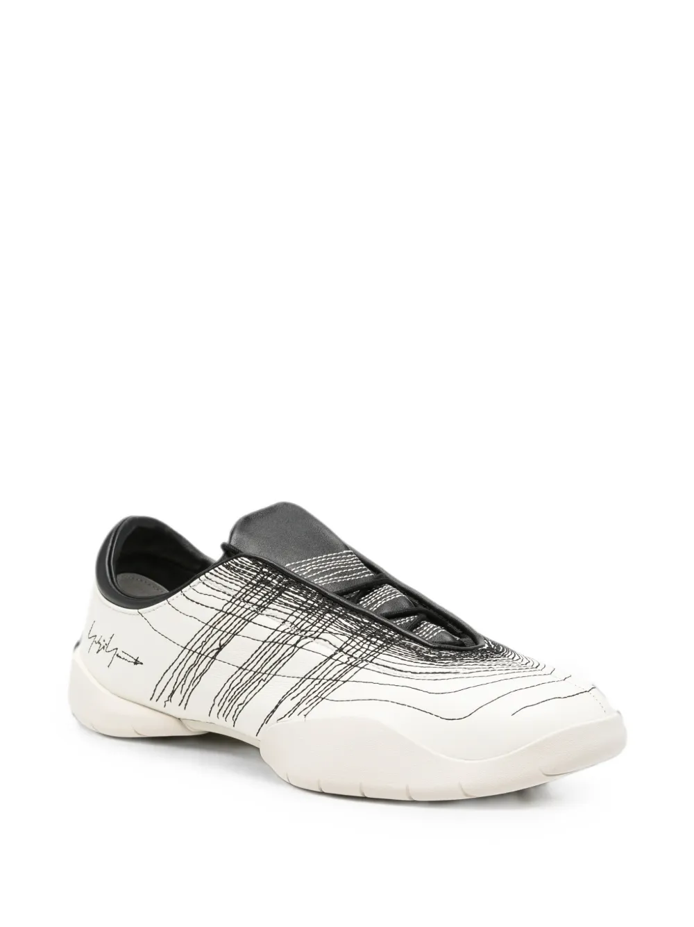 Y-3 logo-embroidered sneakers Wit