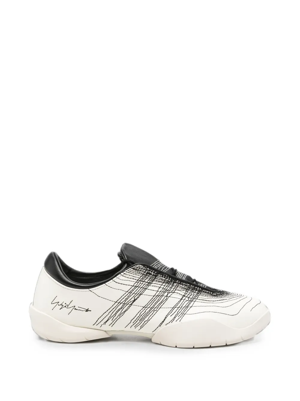Y-3 logo-embroidered sneakers Wit