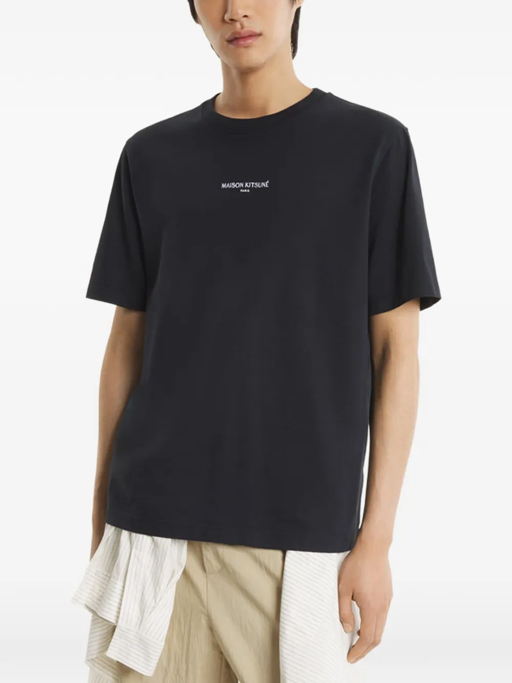 Maison Kitsuné T-shirt met logoprint Zwart
