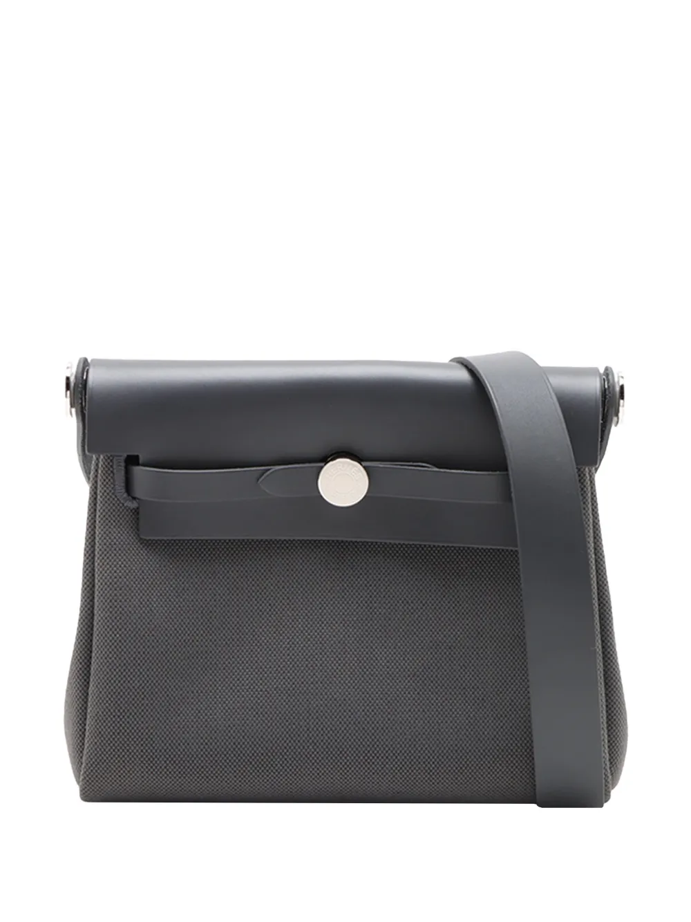 Hermès Pre-Owned Borsa a tracolla Military Herbag 20 in tela Toile e pelle Vache Hunter 2025 - Grigio