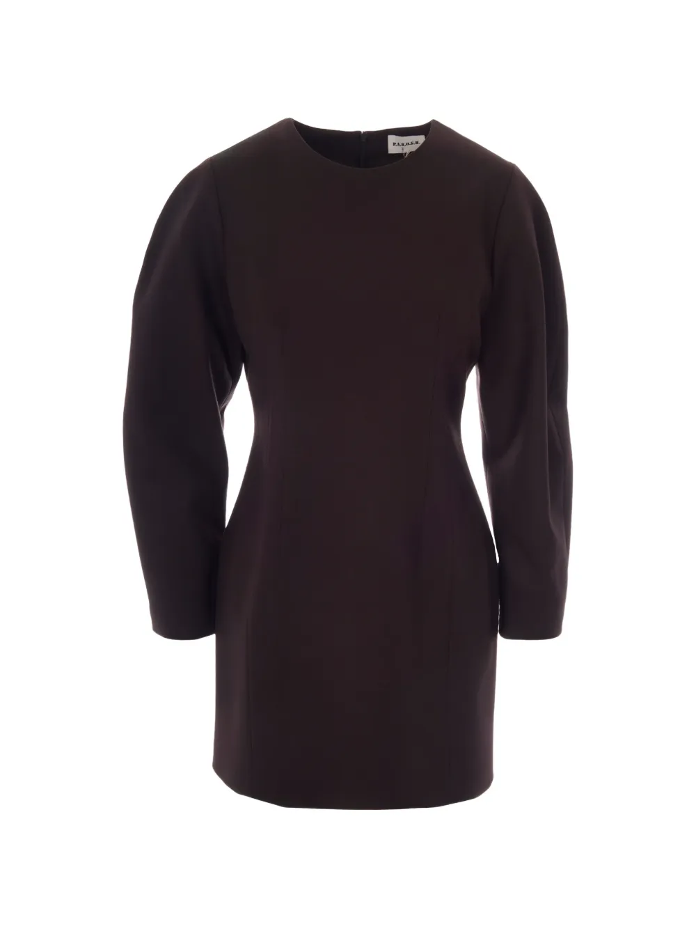 P.A.R.O.S.H. crew-neck long-sleeve mini dress - Brown