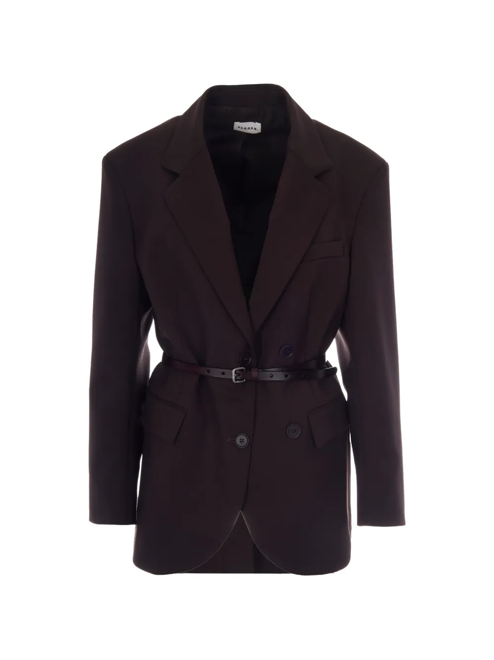 P.A.R.O.S.H. belted double-breasted blazer - Braun