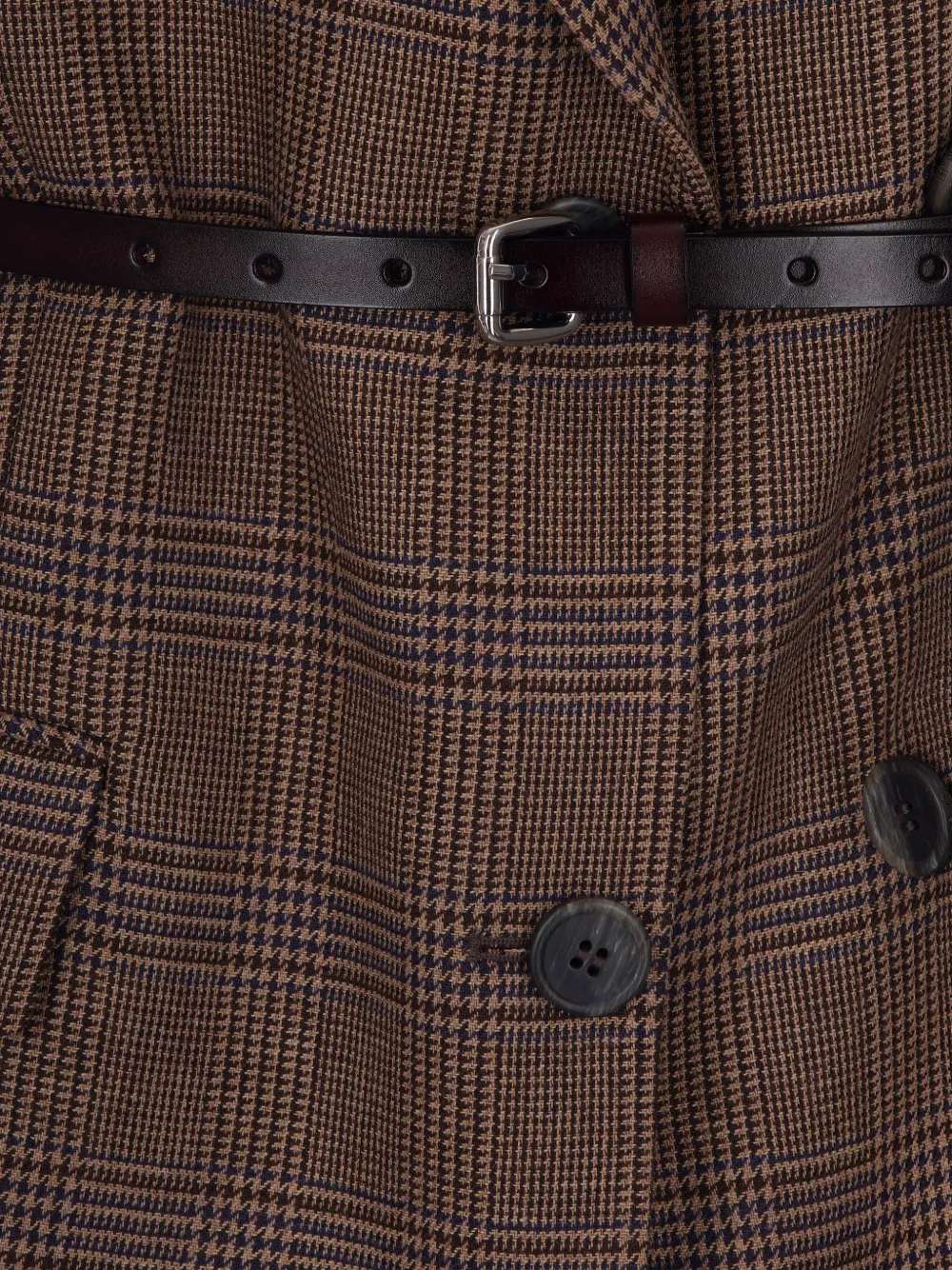 P.A.R.O.S.H. Geruite blazer met ceintuur Bruin