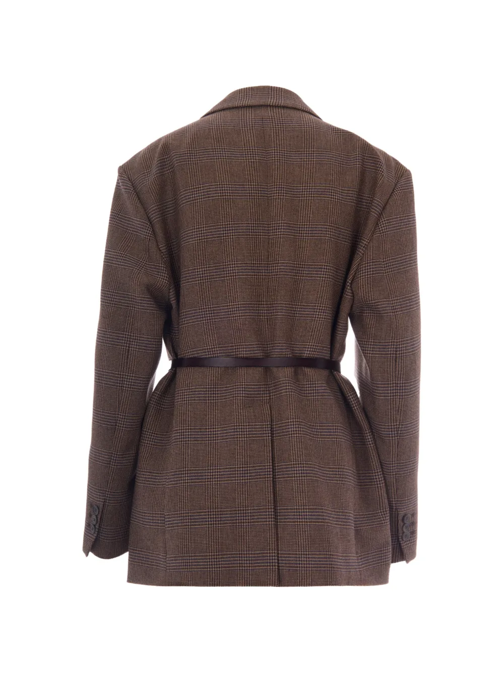 P.A.R.O.S.H. Geruite blazer met ceintuur Bruin