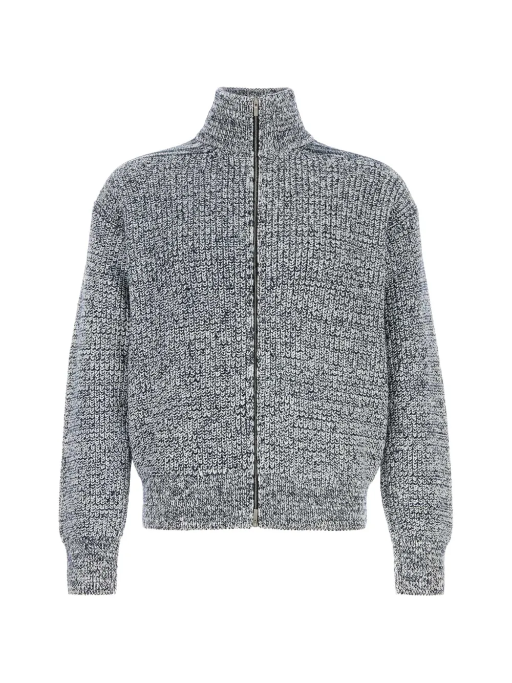 Ferragamo marl-knit zip-up cardigan - Bianco