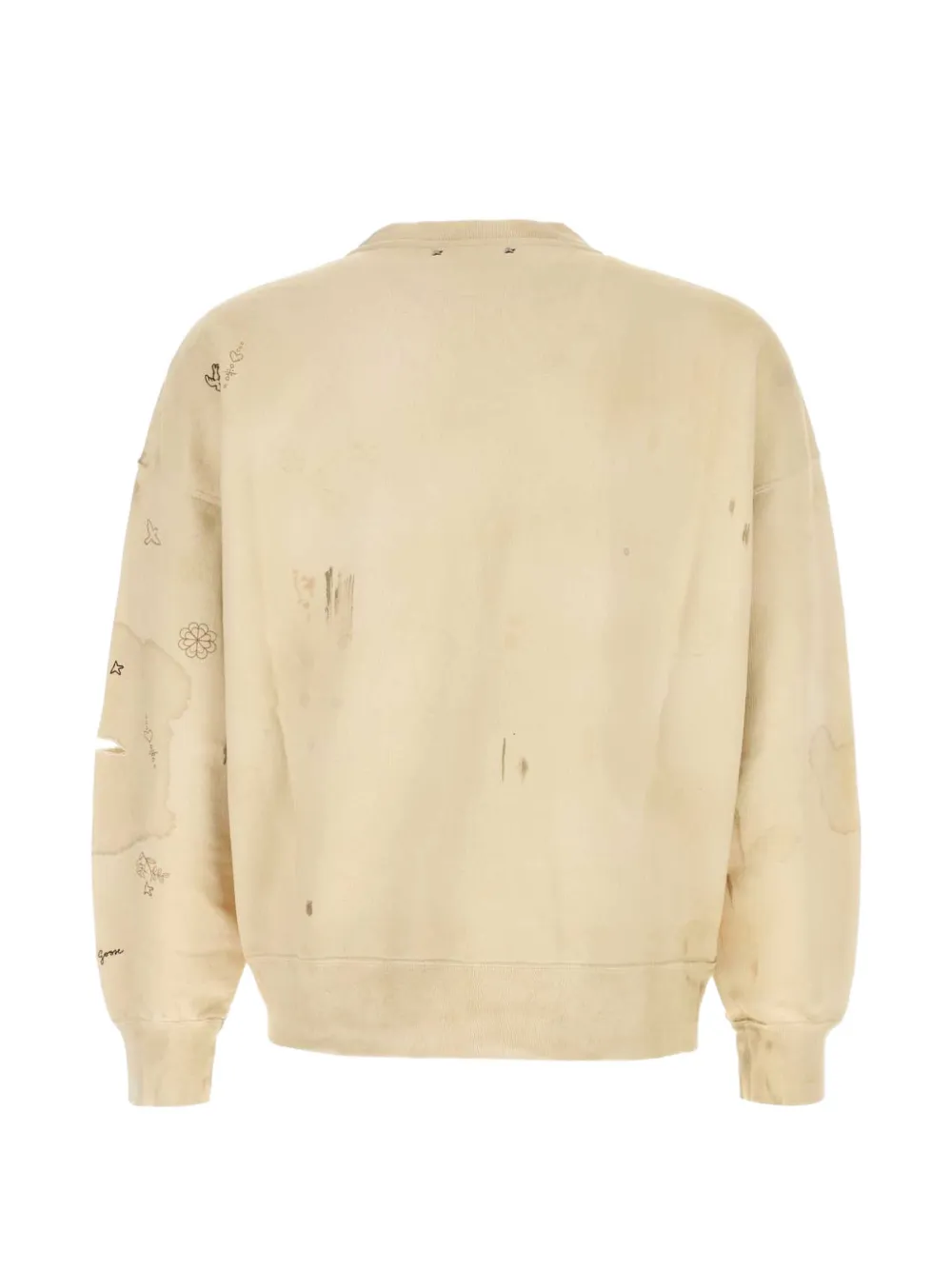 Golden Goose Gerafelde trui met print Beige