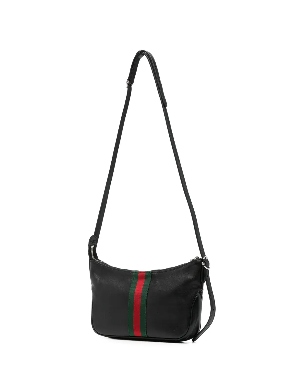 Gucci Kleine Lunetta crossbodytas met Web-streep Zwart