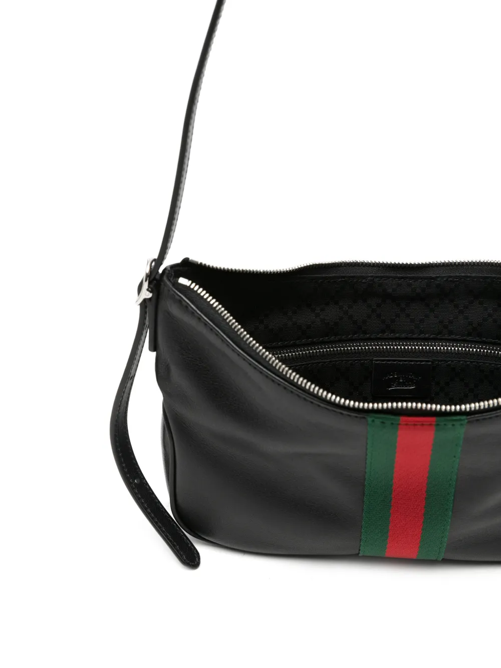 Gucci Kleine Lunetta crossbodytas met Web-streep Zwart