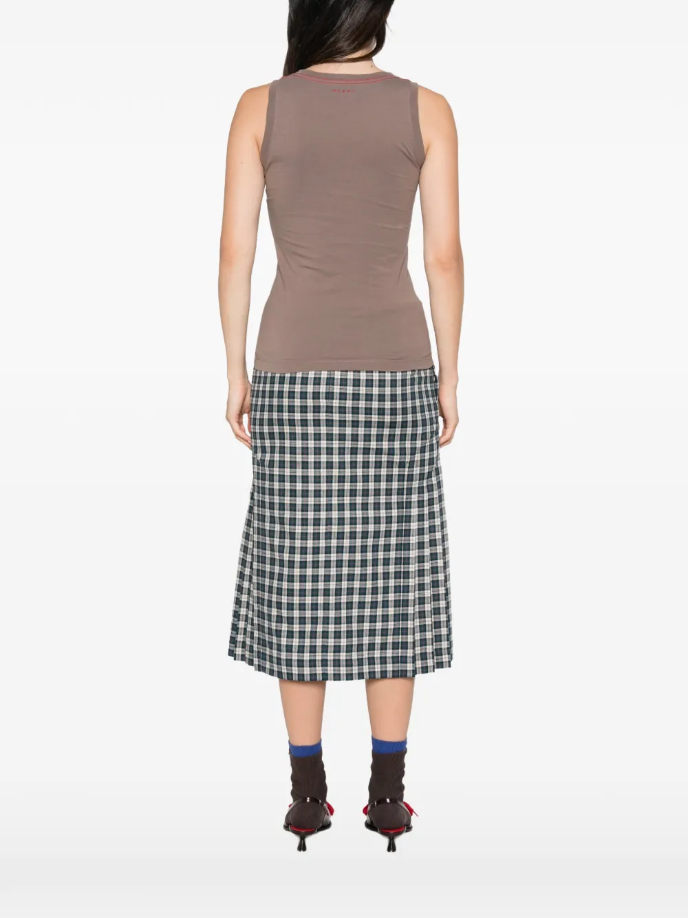 Marni Katoenen tanktop met uitgesneden stippen Beige