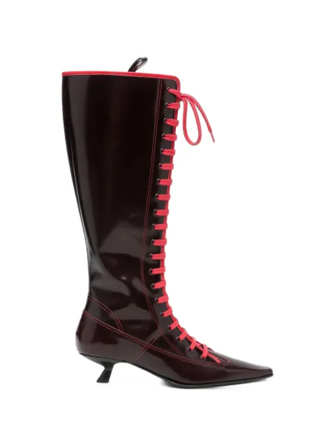 Marni lace-up pointed-toe boots