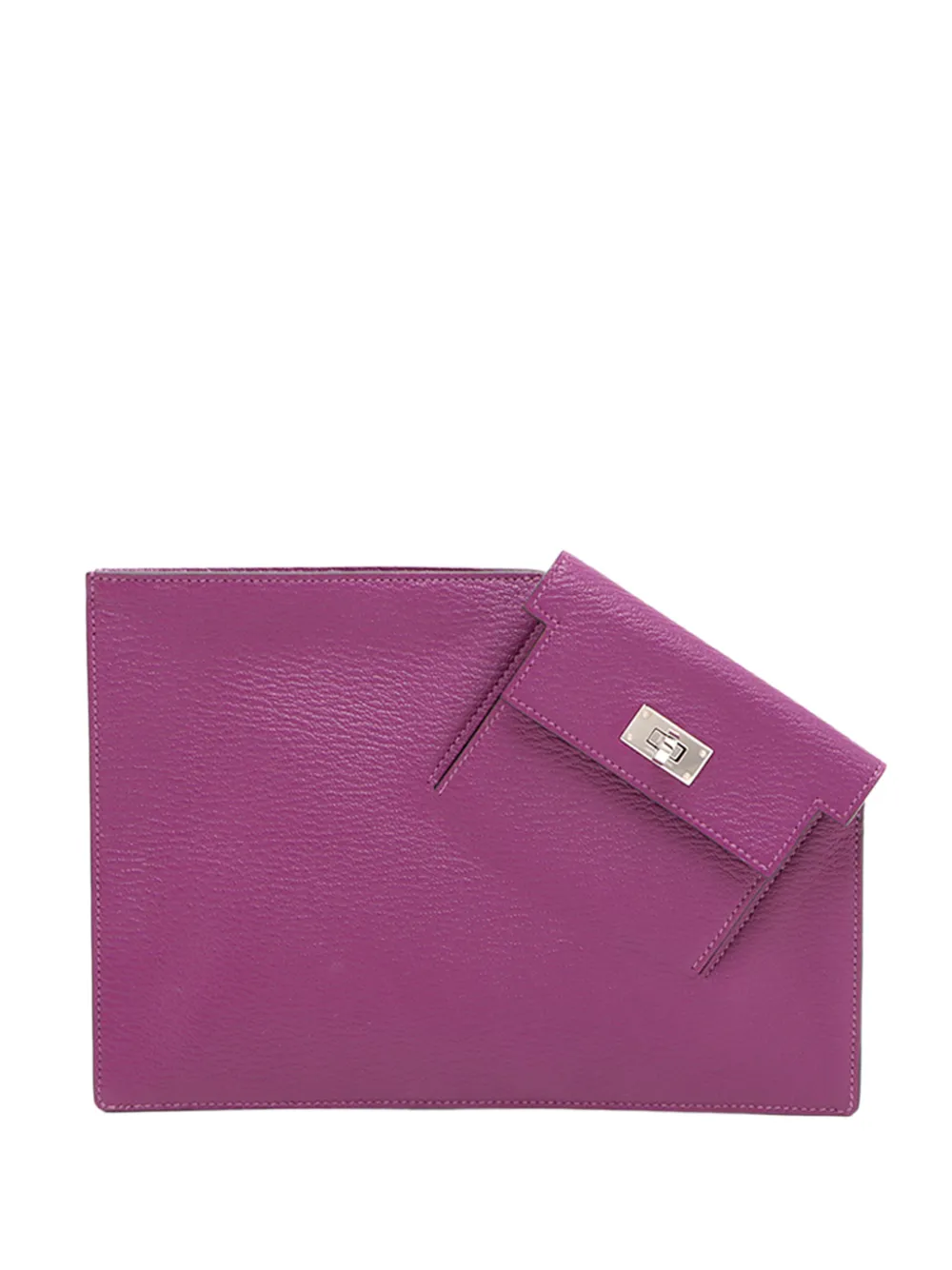 Hermès Pre-Owned 2019 Chevre Mysore Kelly Pocket To Go Pouch clutch bag - Viola