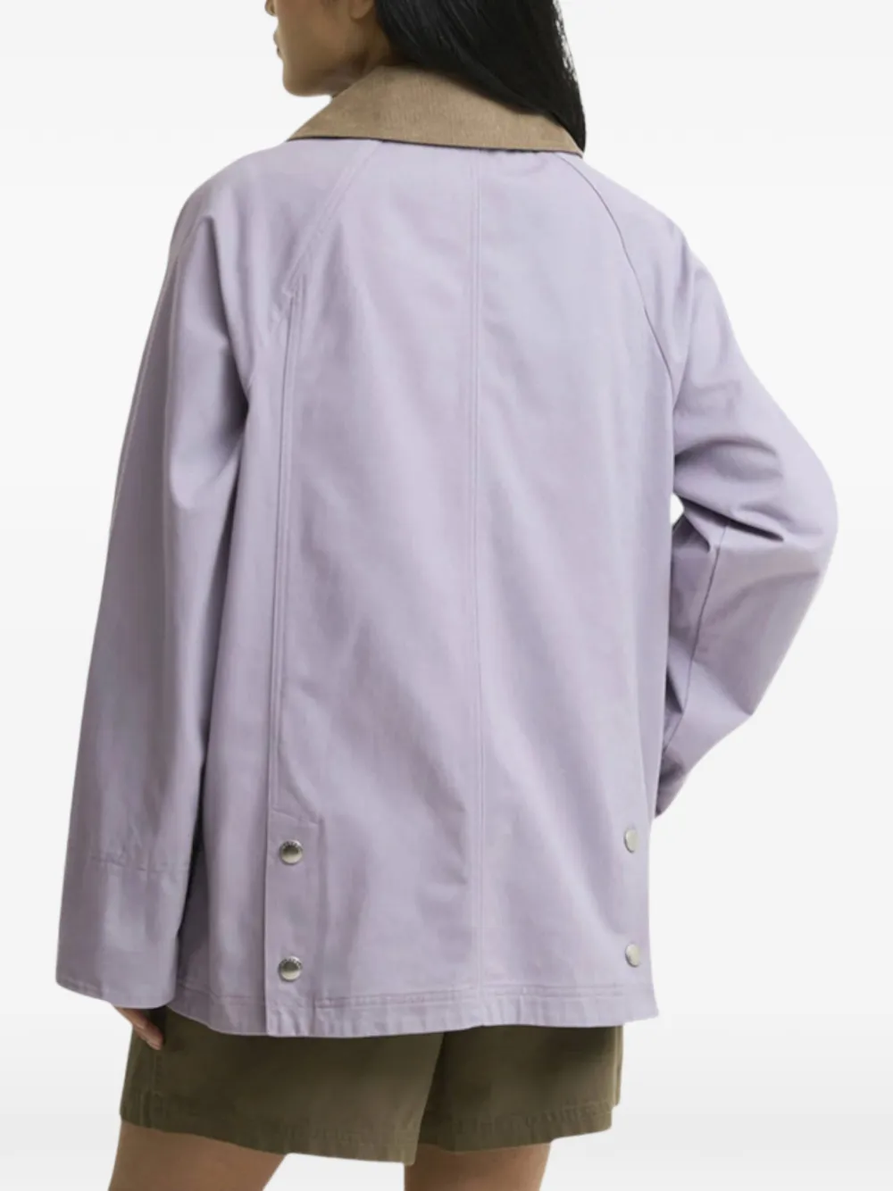 Barbour Beadnell jack met ribfluwelen kraag Paars