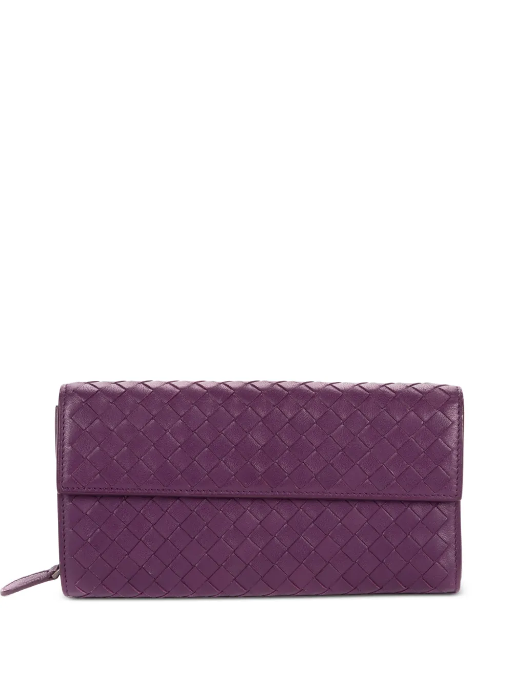Bottega Veneta Pre-Owned Intrecciato flap wallet - Purple