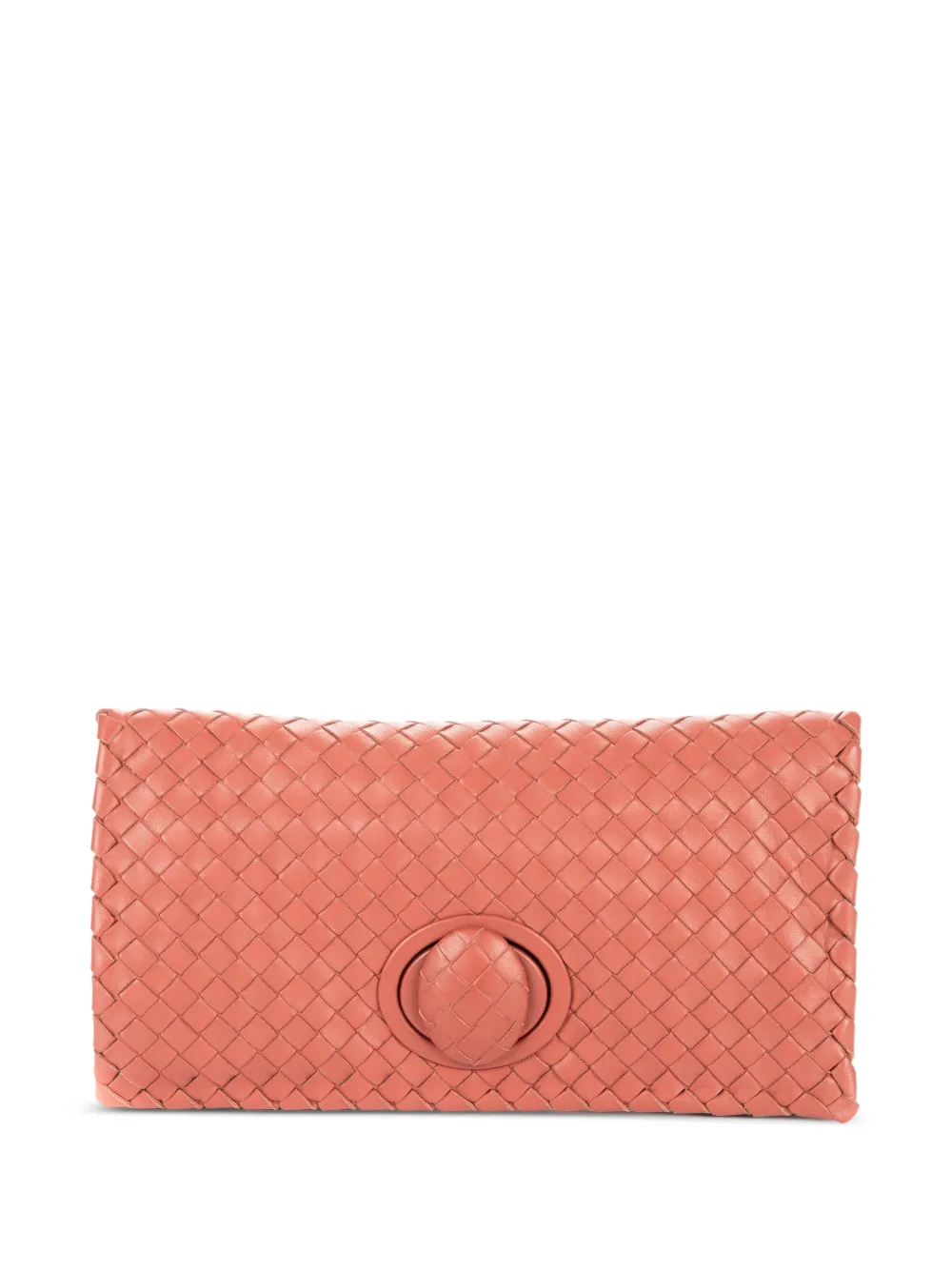 Bottega Veneta Pre-Owned Intrecciato turn-lock clutch bag - Pink