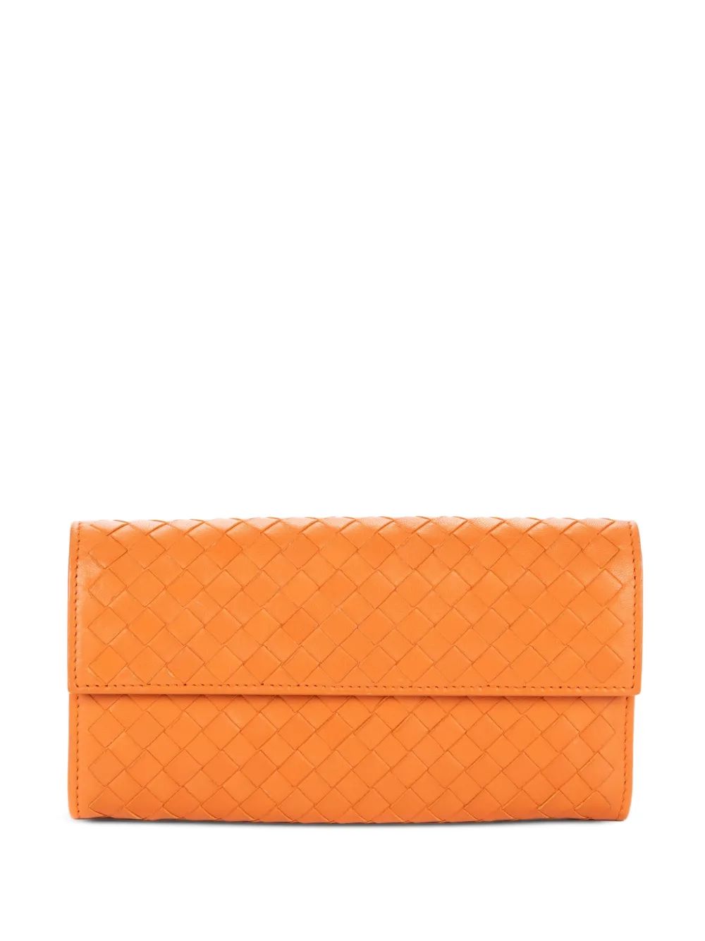 Bottega Veneta Pre-Owned Intrecciato flap wallet - Orange