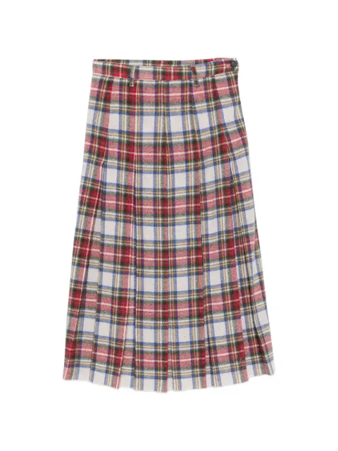 MM6 Maison Margiela tartan-check pleated midi skirt