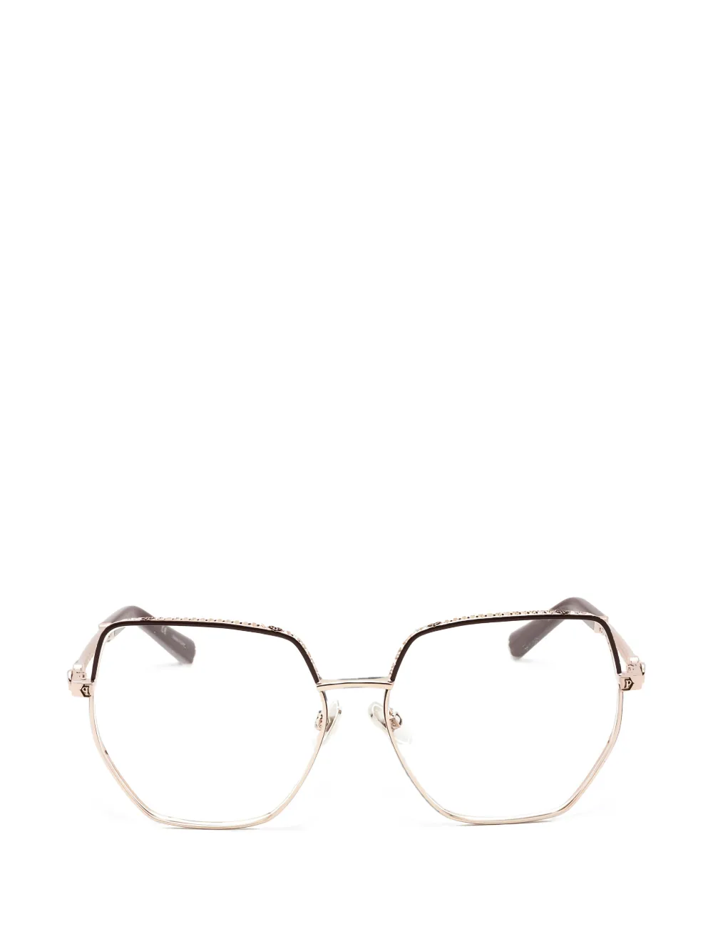 Philipp Plein Eyewear geometric-frame glasses - Oro