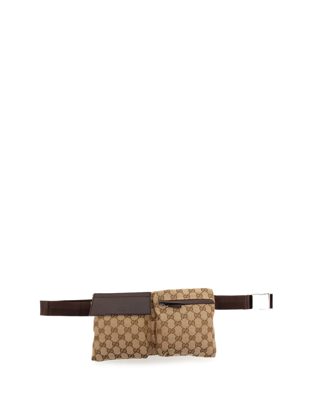 Gucci Pre-Owned 2000-2015 GG Canvas Double Pocket belt bag - Toni neutri