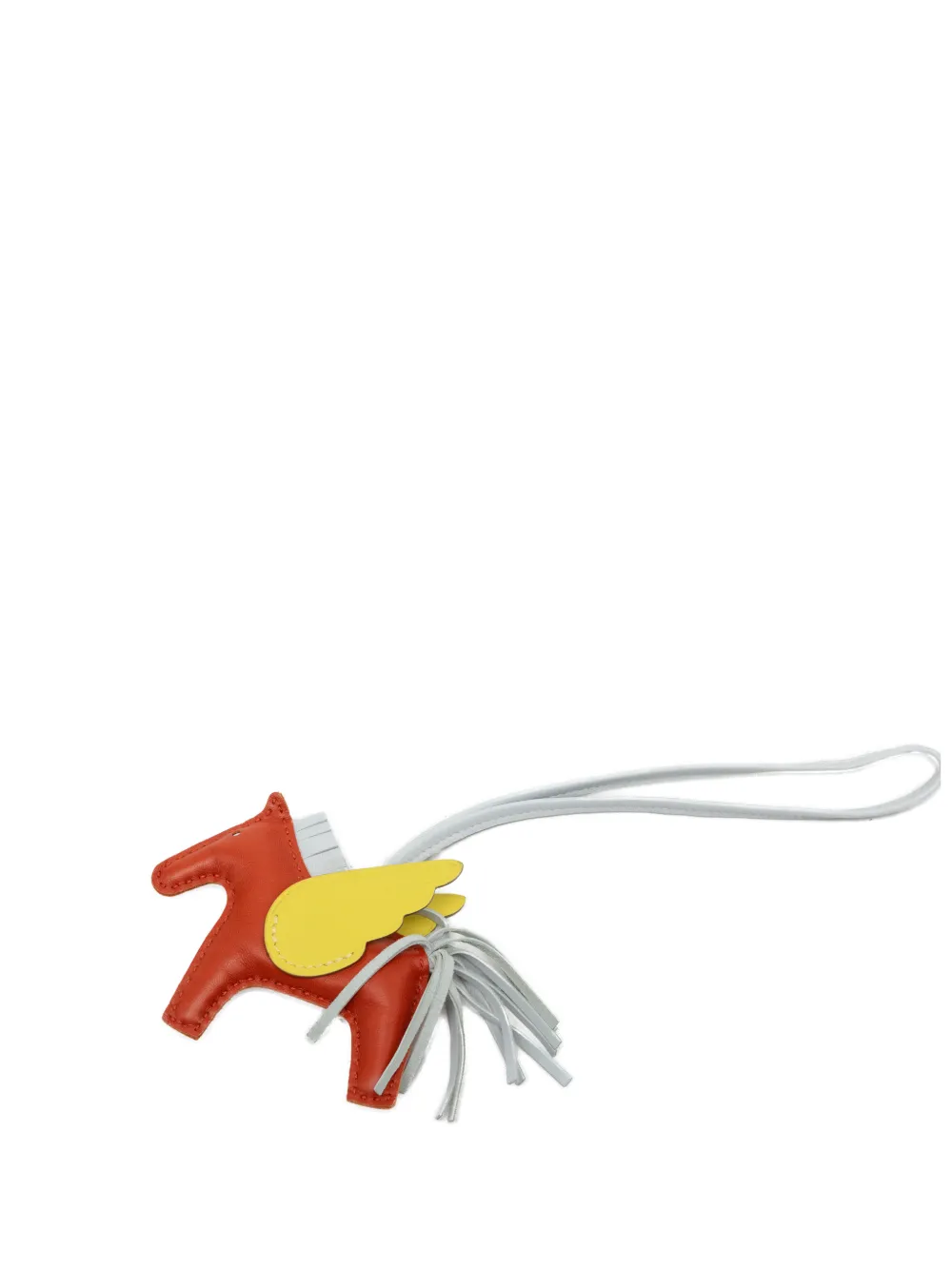 Hermès Pre-Owned 2021 Milo Lambskin and Swift Grigri Rodeo Pegase Bag Charm PM key chain - Arancione