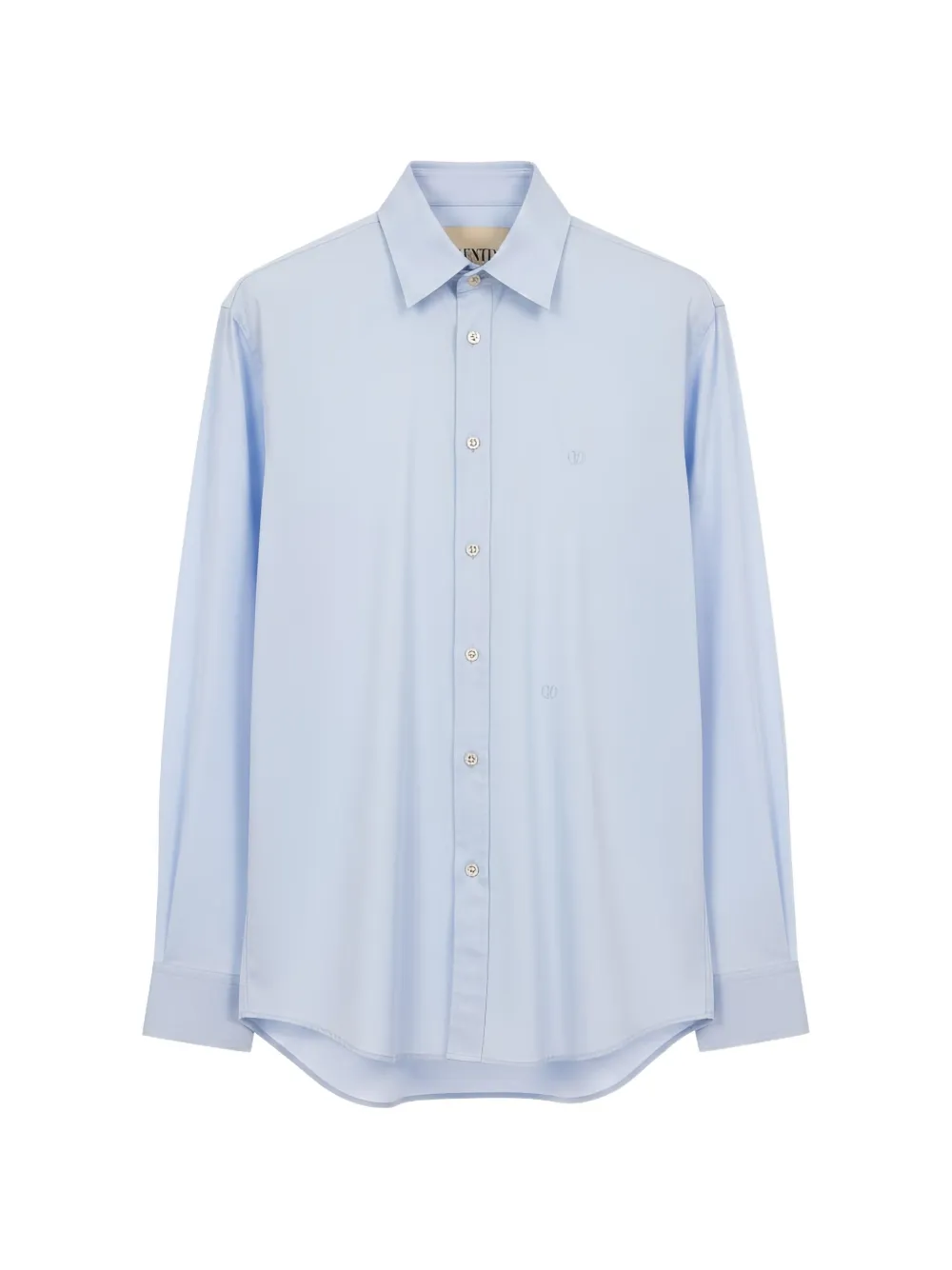 Valentino Garavani embroidered-logo long-sleeve shirt - Blau