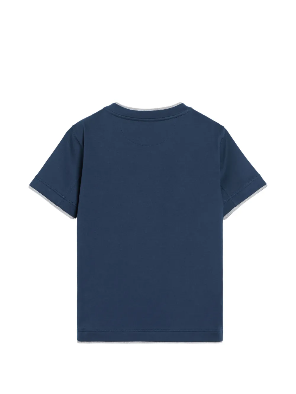 Brunello Cucinelli Kids Katoenen jersey T-shirt met imitatielaag Blauw