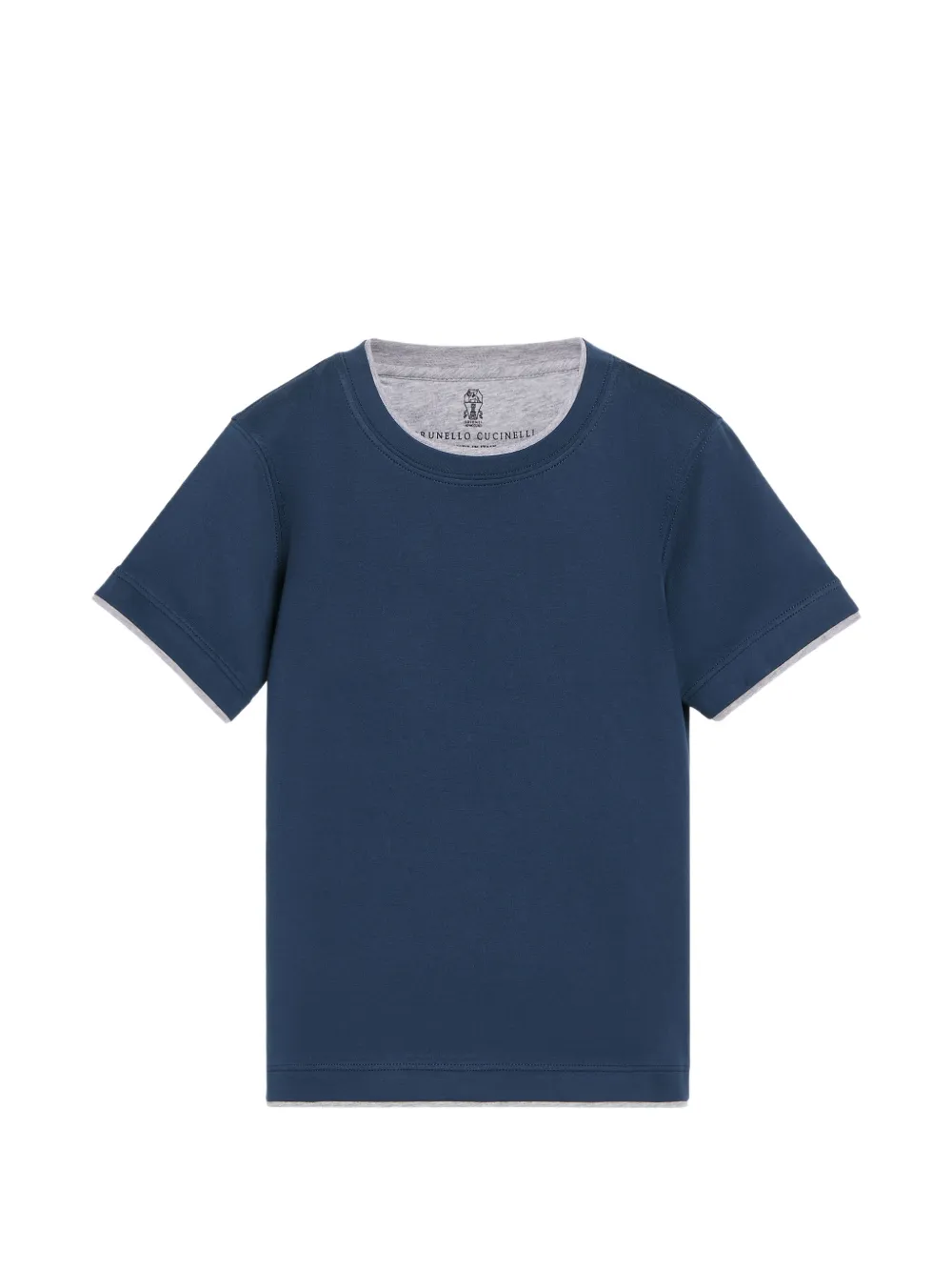 Brunello Cucinelli Kids T-Shirt mit Faux-Layering-Effekt - Blau