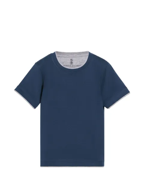 Brunello Cucinelli Kids cotton jersey T-shirt with faux-layering