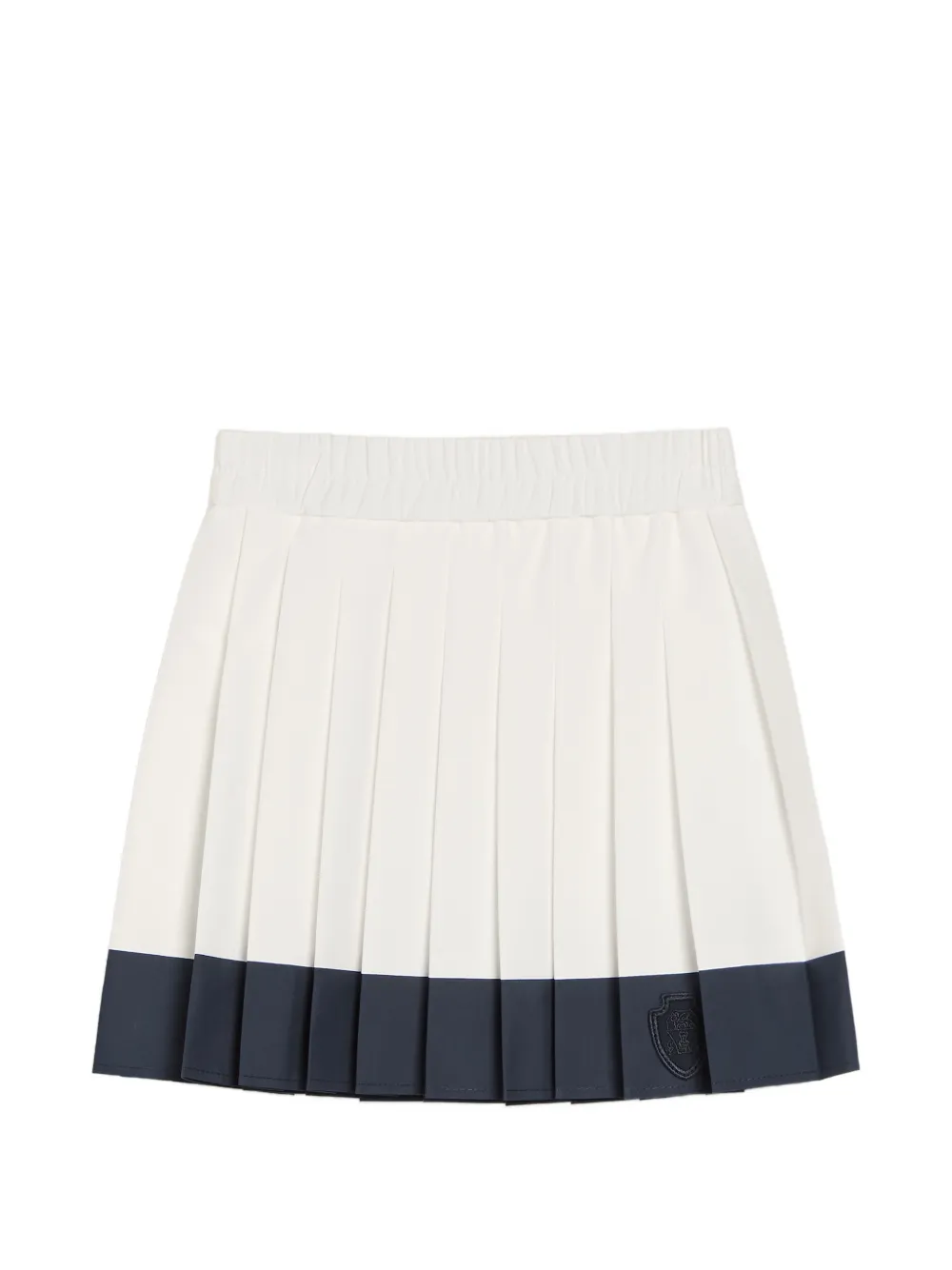 Brunello Cucinelli Kids Gonna plissettata in nylon con logo - Bianco