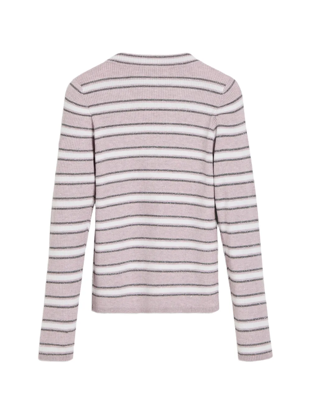 Brunello Cucinelli Kids Geribbelde lichtgewicht trui van kasjmier met strepen Roze